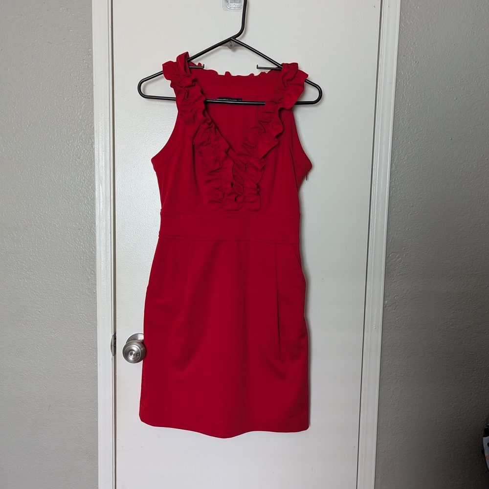 Chic Scarlet Ruffle Mini Dress